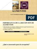 Recepción de Alimentos - Servicios de Alimentación