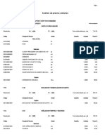 Análisis de precios unitarios para proyecto de techo en Ninabamba