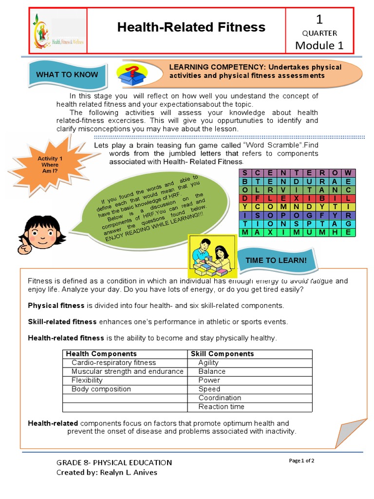 Understanding Health-Related Fitness | PDF | Physical Fitness ...