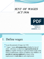 Payment of Wages ACT 1936: BY Janani Haripriya.R Aiswrya.S Ramya.K Saranya.V.S