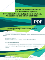 Responsibilities of entrepreneurs to stakeholders