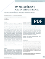 Evaluación Metabólica y Nutricional en Litiasis Renal