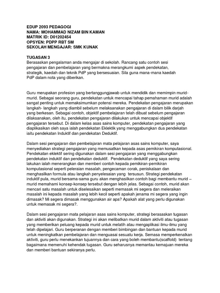 Tutorial 3 Edup2093 Pedagogi Pdf
