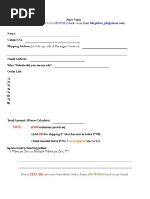 Order Form