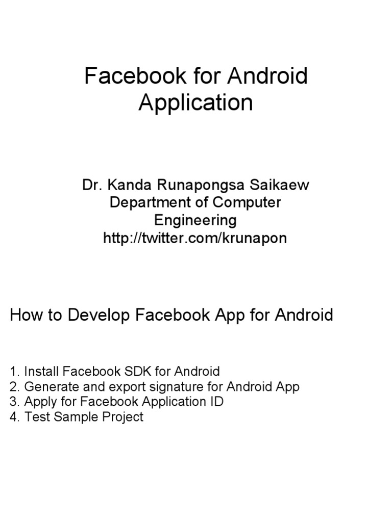 Developing Facebook App for Android | PDF