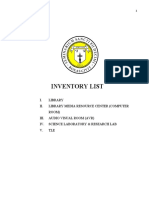 Inventory List of Laboratories