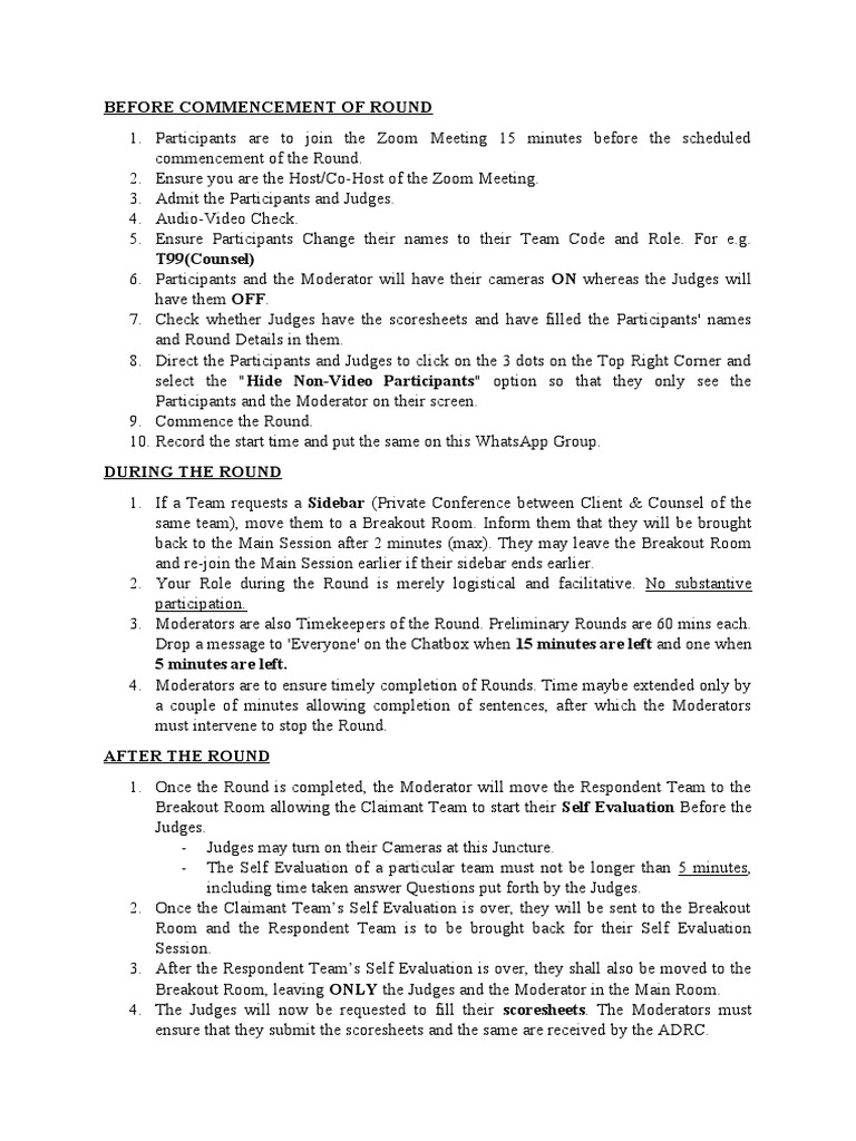 Zoom Round Moderation Guidelines | PDF | Violence | Business
