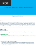 Plotting Experimental Data in Graphs and Error Analysis