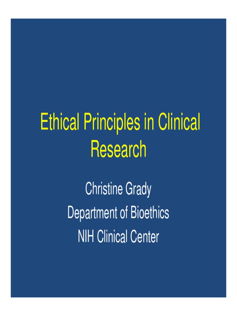 Ethical Principles in Clinical Research | PDF | Institutional Review ...