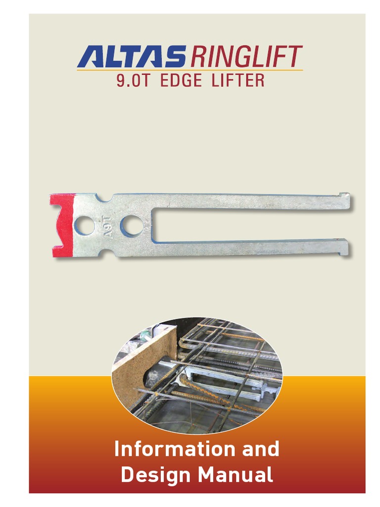 Altas Ringlift 9T Edge Lifter Manual | PDF | Concrete | Screw