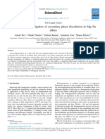 A systematic investigation of secondary phase dissolution in Mg–Sn