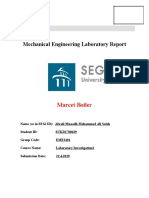 Mechanical Engineering Laboratory Report: Marcet Boiler