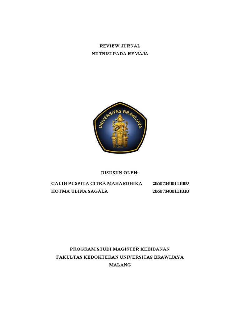 Makalah Review Jurnal Nutrisi Pada Remaja 2 | PDF