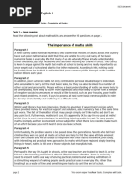 ISE II WS 2 Task 1 Maths Skills