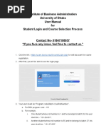 Institute of Business Administration University of Dhaka User Manual For Student Login and Course Selection Process
