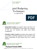 Capital Budgeting Techniques: The Islamia University of Bahawalpur Department of Finance-IBMAS