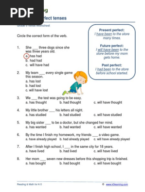 English Grammar Tenses Worksheets For Grade 5