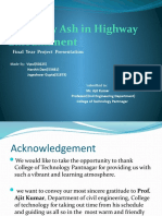 Use of Fly Ash in Highway Embankment: Final Year Project Presentation
