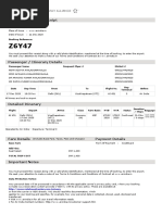 Air India Web Booking Eticket (Z6Y47) - Ayalasomayajula