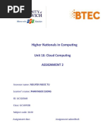 Higher Nationals in Computing: Unit 16: Cloud Computing Assignment 2