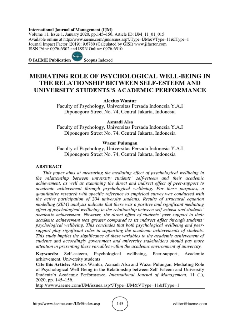 Ijm 11 01 015 | PDF | Self Esteem | Well Being