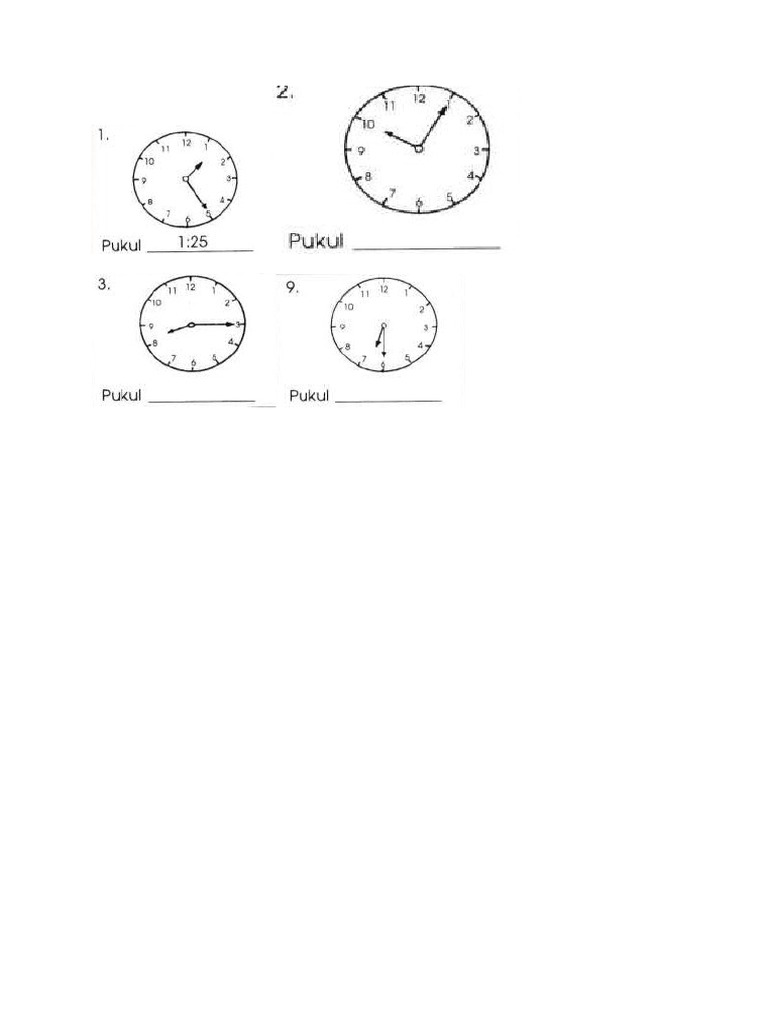 Muka Jam Tahun 2 Pdf