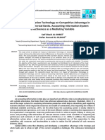 Impact of Information Technology On Competitive Advantage in Jordanian Commercial Banks. Accounting Information System Effectiveness As A Mediating Variable