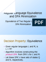 Regular Language Equivalence and DFA Minimization