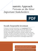 The Humanistic Approach:: Human Persons As The Most Important Stakeholders
