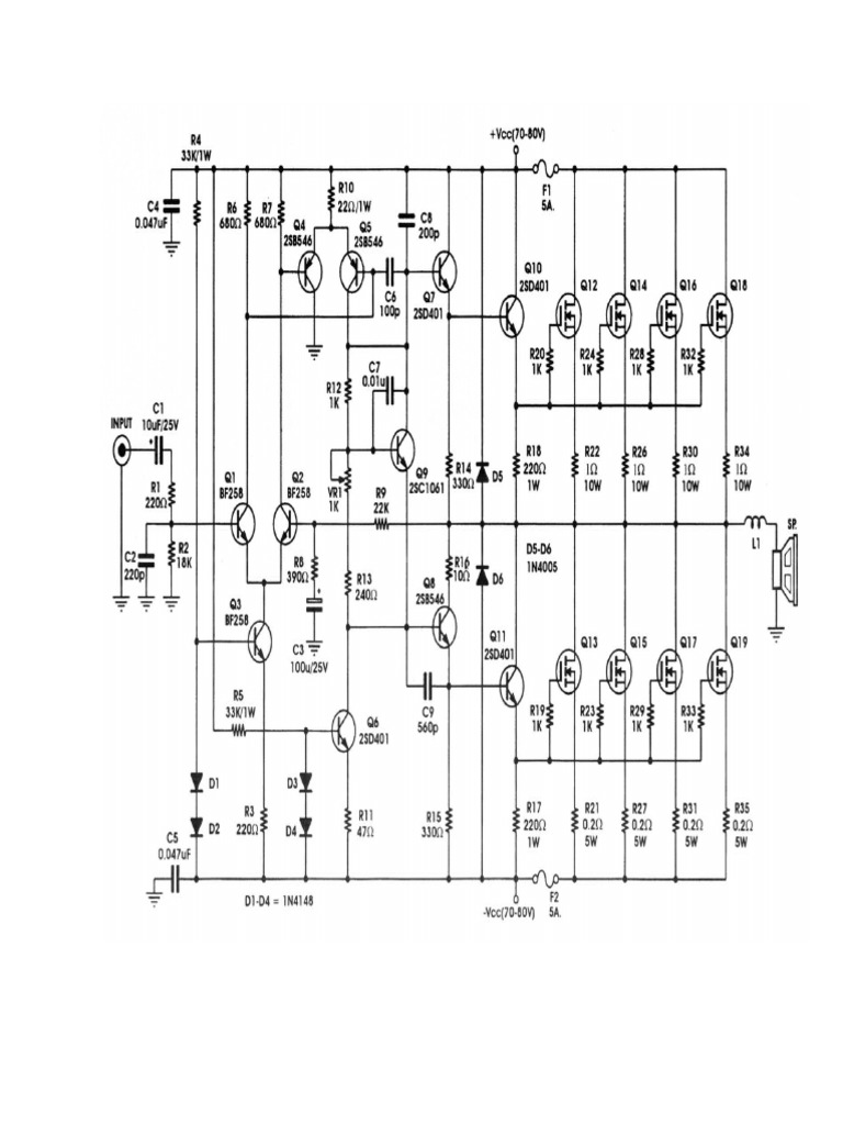 Skema Power Amplifier 70volt PDF