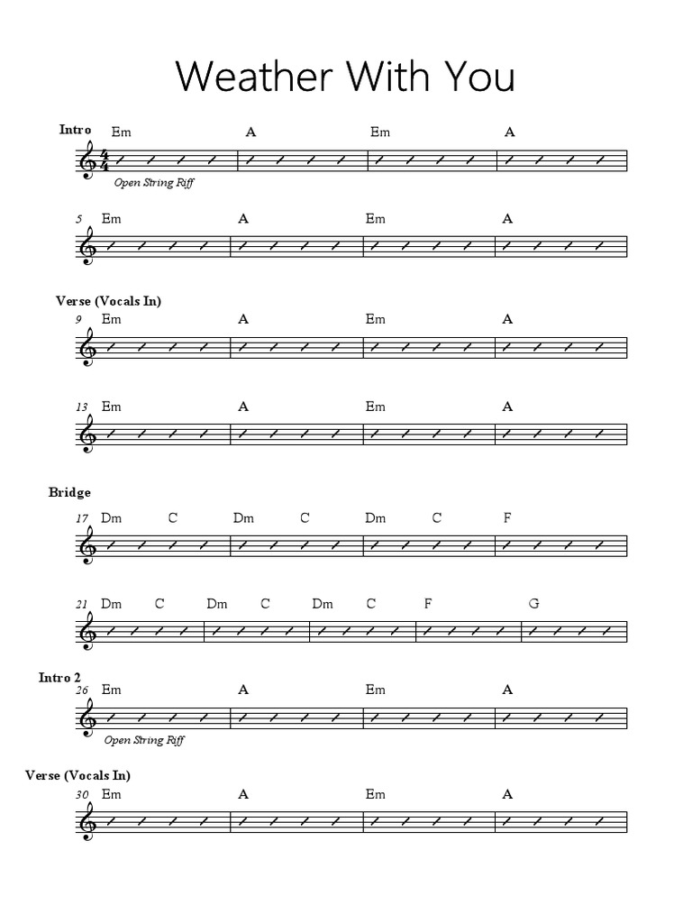 Weather With You E A E A PDF Song Structure Recorded Music