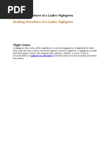 Drafting Procedures of A Ladies Nightgown