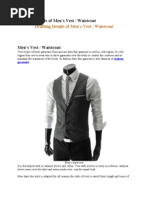 Drafting Details of Men's Vest Waistcoat
