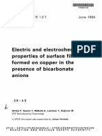 Electric and Electrochemical Properties of Surface Films Formed On Copper in The Presence of Bicarbonate Anions