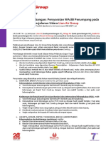 (2020) 2206.0900 MEDIA STATEMENT - Informasi Penerbangan, Persyaratan WAJIB Penumpang Pada Perjalanan Udara Lion Air Group