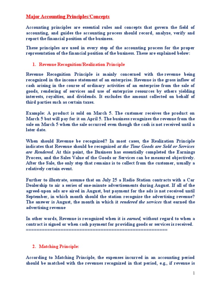 Accounting Principles & Concepts-Basic 4 | PDF | Revenue | Financial ...