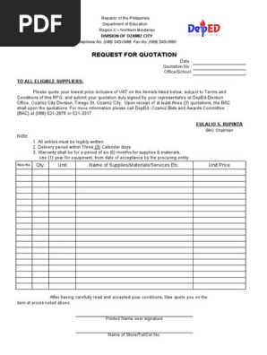 Request for Quotation
