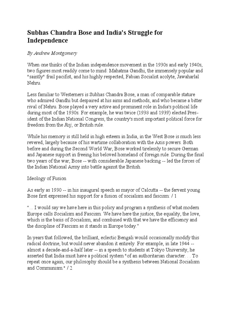 India subhas chandra bose picture