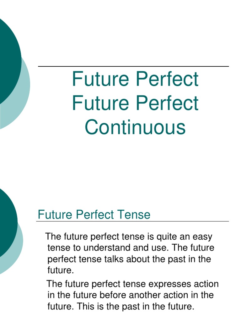 Future Perfect Tense | PDF