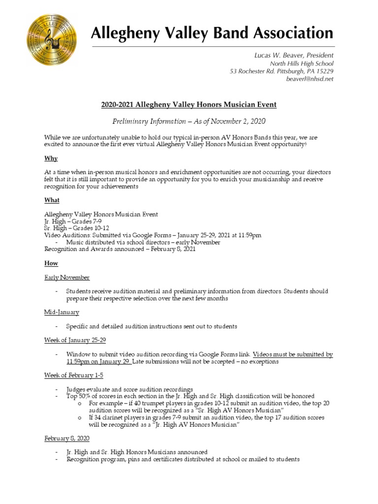 Providing Virtual Opportunities for Musical Honors and Enrichment