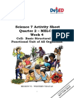 Science 7 Activity Sheet Quarter 2 - MELC 5 Week 4: Cell: Basic Structural and Functional Unit of All Organisms