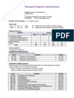 Doctor of Philosophy Program in Oral Sciences: - Compulsory Subjects