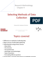 Selecting Methods of Data Collection: Kumar: Research Methodology