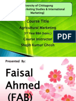 Course Title: Agricultural Marketing Course Instructor Shajib Kumur Ghosh