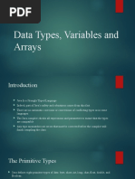 Data Types, Variables and Arrays