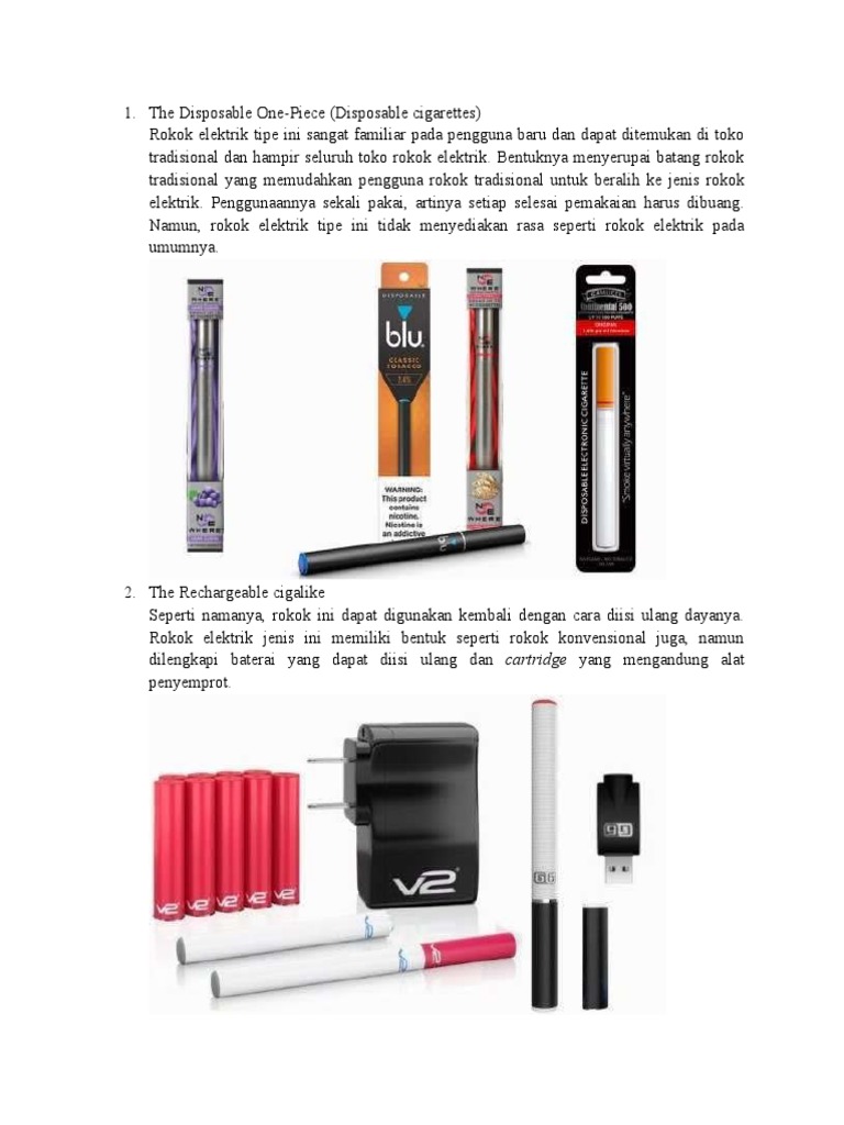 Jenis-Jenis Rokok Elektrik dan Fungsinya | PDF