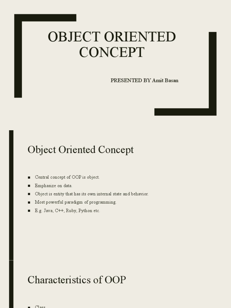 Object Oriented Concept | PDF | Method (Computer Programming ...