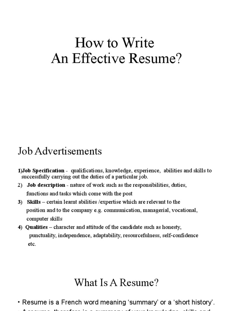 How To Write A Resume PDF R sum - 1720907295