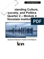 Understanding Culture, Society, and Politics Quarter 2 - Module 4 Nonstate Institutions