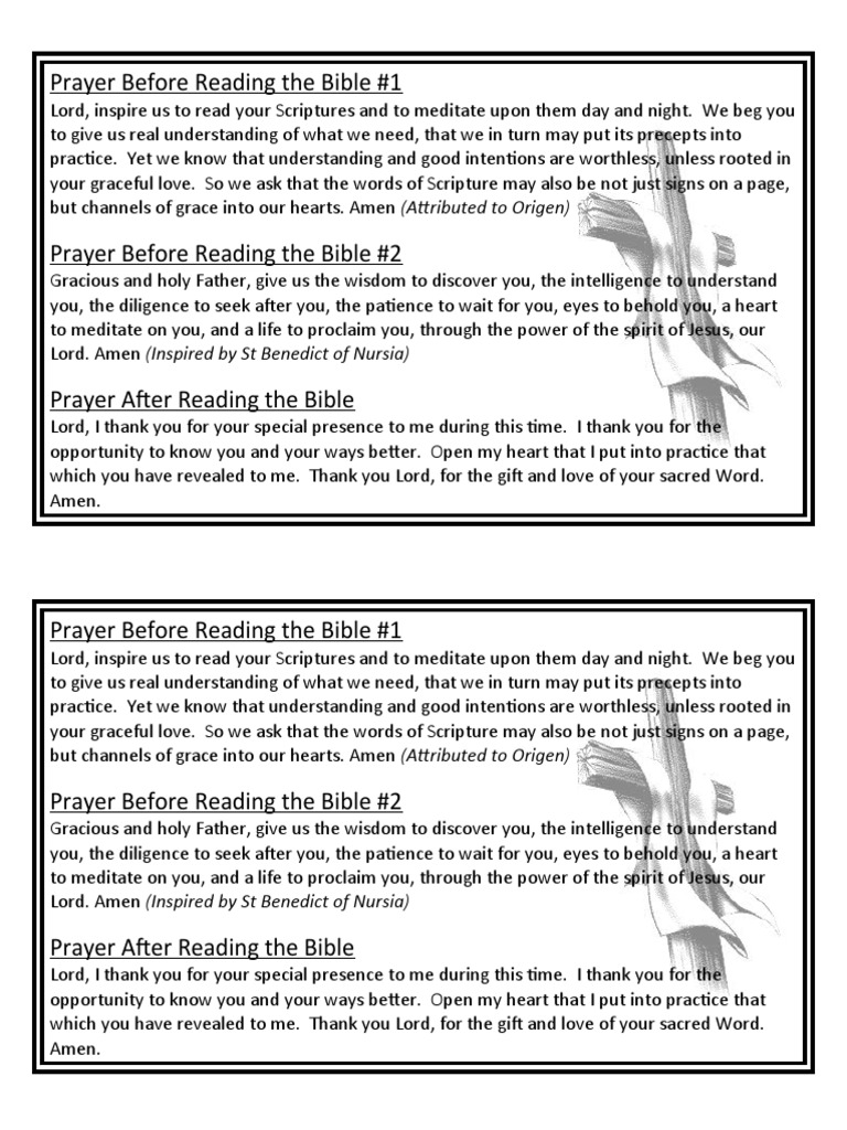 Prayers Before and After Reading The Bible | PDF